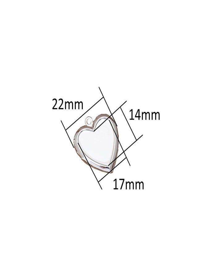 lasenersm 6 Pieces Mini Brass Heart-Shaped Photo Locket Pendants, Silver - Image 3